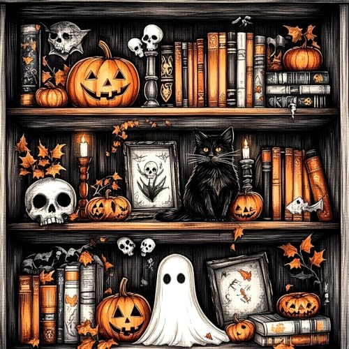 Halloween Beginner Stamped Cross Stitch Kits Arts and Crafts for Adults - color: J193-01