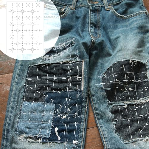 Hahafelt 24pcs Sashiko Stencil, Sashiko Pattern Template