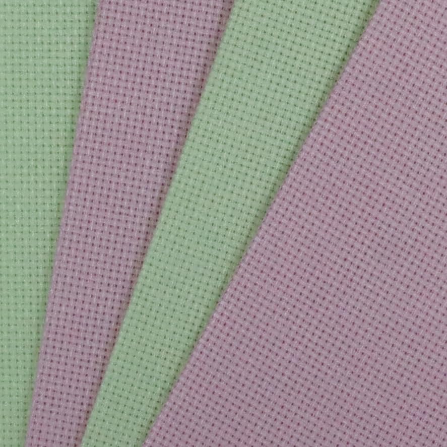 KCS 4/6 pc of 12" x 18" 30cmx45cm 16CT Counted Cotton Aida Cloth Cross Stitch Fabric (Pink+Light Green, 4 pc) - color: Pink+light Green, size: 4 pc