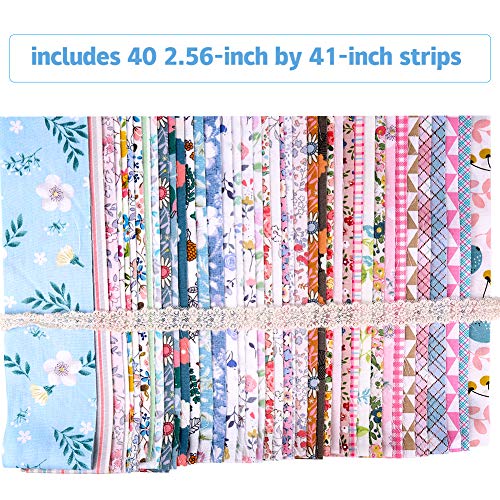 ZMAAGG Jelly Roll Fabric, 40 PCS Jelly Roll, Floral Quilting Fabric - color: Floral Series