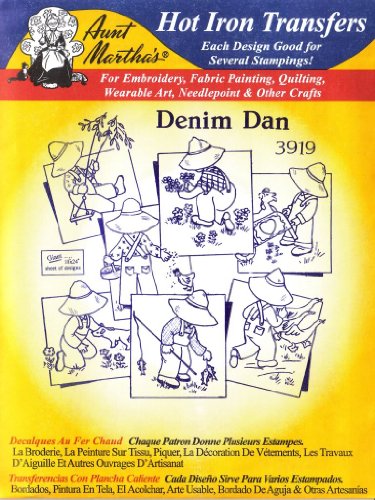 Aunt Martha's Hot Iron Embroidery Transfer 3919 Denim Dan