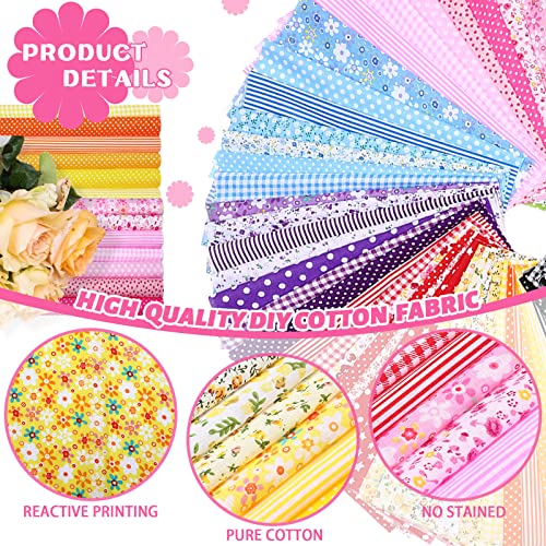 Tudomro 100 Pcs 10 x 10 Inch Floral Cotton Fabric Square Bulk for Quilting - color: Floral