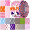 Tegeme 40 Pcs Polka Dot Jelly Fabric Strips for Quilting Sewing, 2.55" - color: Dots Style
