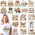 Dazoratix Mother's Day Transfer Stickers - 20 Sheets Mama Iron on Transfers Ready to Press Heat Patches Vinyl DTF Decals for T Shirts Clothes DIY Crafts Women Clothing Bag Appliques Pillow Decorations - style: Mama-Leopard