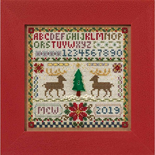 Holiday Sampler Beaded Counted Cross Stitch Kit Mill Hill Buttons & Beads 2016 Winter Series MH141633