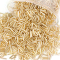 4000 Pcs Gold Glass Bugle Beads, 2 x 7 mm Embroidery Beads, Small Long Tube Seed Beads for Embroidery Craft Jewelry Making - color: Gold