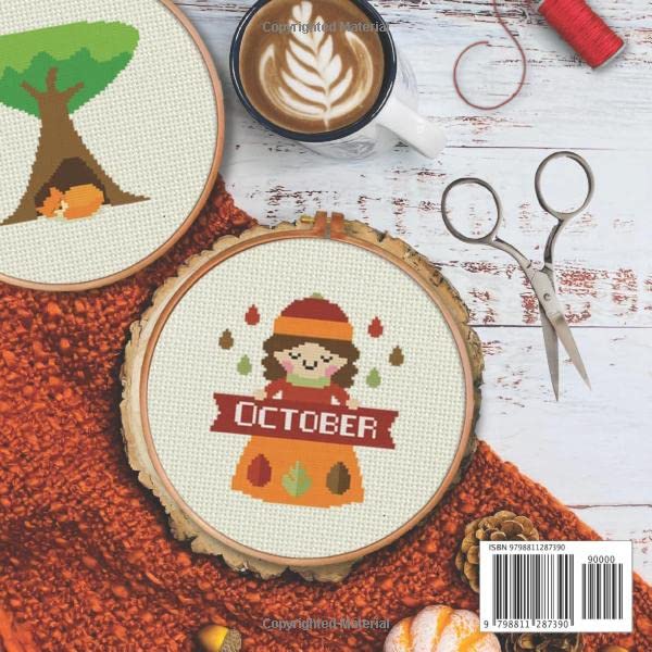 100 Cozy Autumn Counted Cross Stitch Patterns: Daily Cross Stitch 100 Cozy Autumn Book