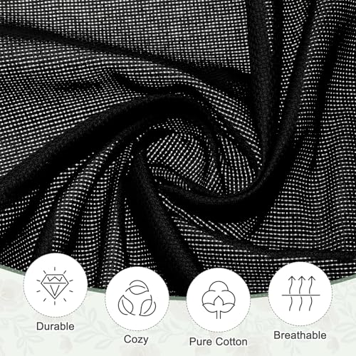 PATIKIL 14 Count Cross Stitch Cloth 59"x39", 1 Pcs Embroidery Cotton Fabric DIY Cross Stitch for Handmade Needlework Art Crafts Machine Embroidery, Black - color: Black, size: 59"x39"