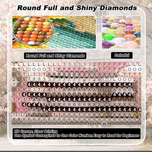 EIBEILI Diamond Art Kits for Adults Pink Truck and Barn Diamond Painting - color: DP03806
