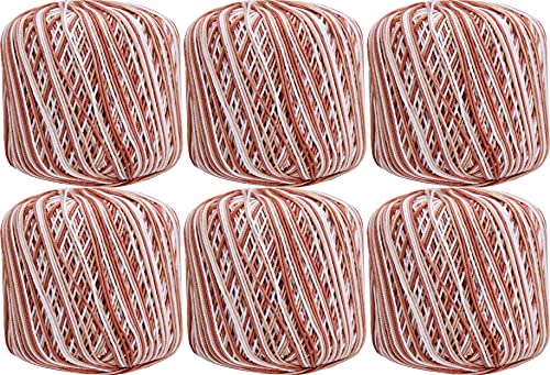 ThreadArt 100% Cotton Crochet Thread Size 3, Variegated Desert Sands - color: VARIEGATED DESERT SANDS, size: SIZE 3 - 6 PACK