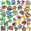 AUGSUN 36pcs Football Theme Iron on Patches Sports Embroidered Sew Applique - style: Football