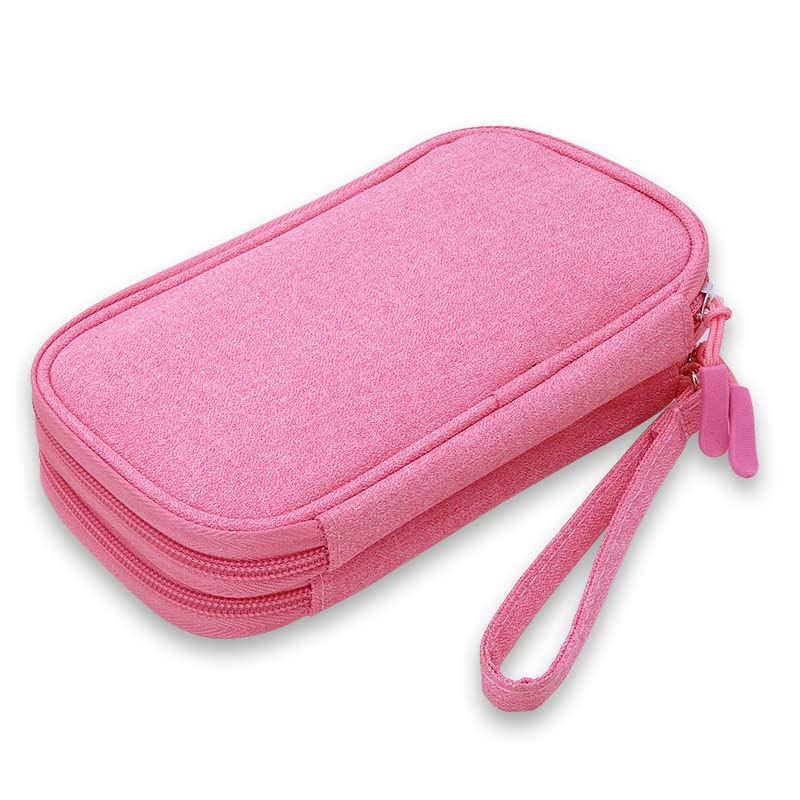 Diabetic Supplies Travel Case Organizer for Test Strips, Lancets, Needles, Lancing Device, Glucose Meter, Alcohol Wipes, Insulin Pens, Syringes, Diabetes Testing Kit Storage Bag (Pink) - color: Pink