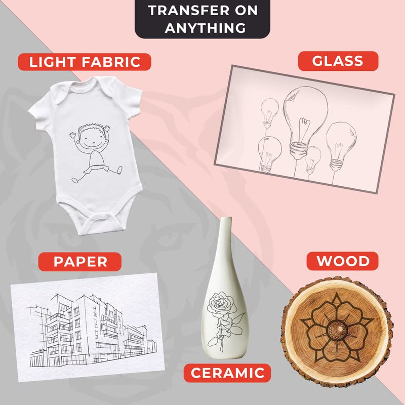 200 Sheets Black Carbon Paper for Tracing | Graphite Transfer Paper for Wood, Canvas & Fabric, Carbon Tracing Paper for Drawing & Sewing Patterns, Includes 5 Styluses, A4 Size