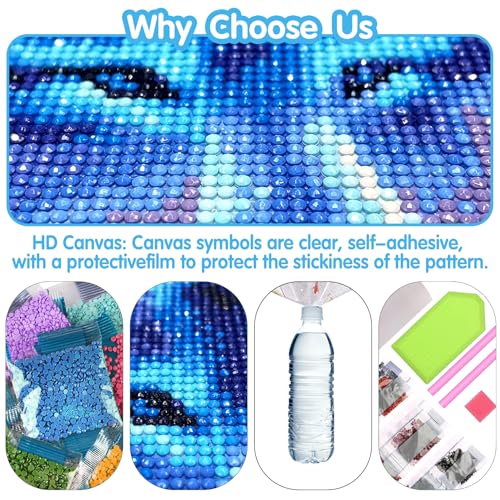 Reofrey DIY Diamond Art Kits for Adults Rabbit, Animal Full Drill Round Rhinestone Diamond Painting Kits, Cross Stitch Embroidery Canvas for Crafts Home Wall Decor 30x40cm