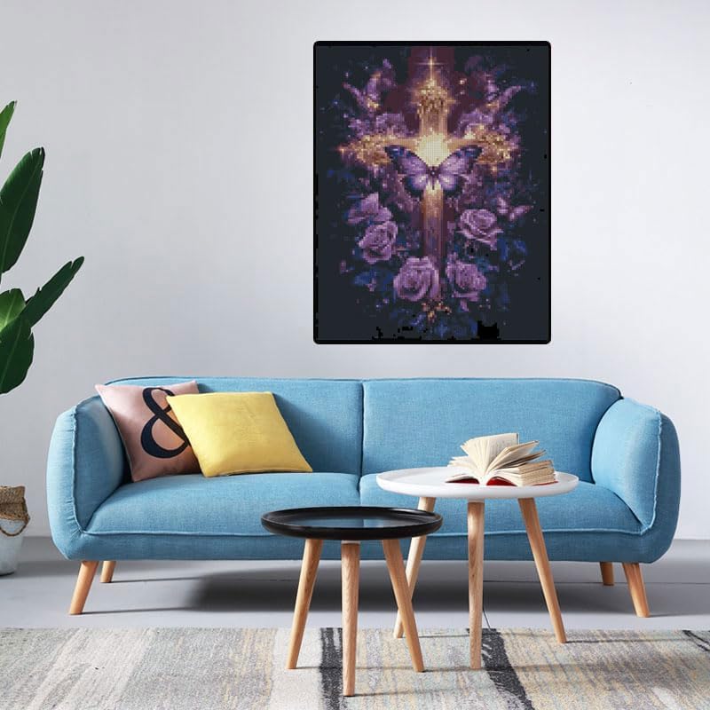 Religious Stamped Cross Stitch Kits - Cross Stitch Kits for Beginners，Adults Needlepoint Cross-Stitch Patterns Dimensions Needlecrafts Embroidery Kits Arts and Crafts 11.8x15.7 Inches - color: D069