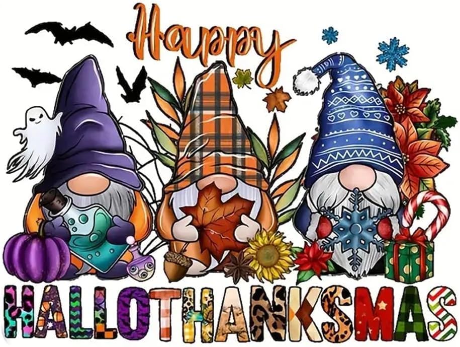 Halloween Stamped Cross Stitch Kits for Beginner,Counted Embroidery Kits - color: halloween