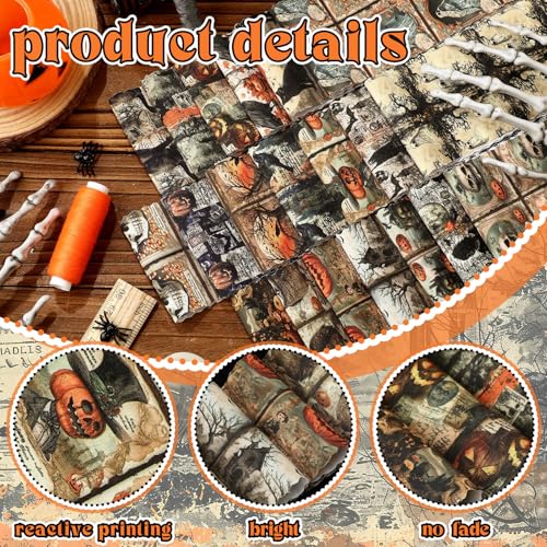 Hosuly 40 Pcs Halloween Fabric Jelly Gothic Quilting Strips Roll - color: Retro Halloween