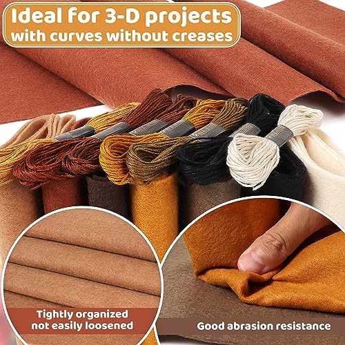 Brown Soft Felt Fabric Sheets: ZAIONE 7 Rolls 8''x35'' Felts Sheet Assorted Colors 1.4mm Thick Roll for DIY Crafts Sewing Squares Nonwoven Patchwork