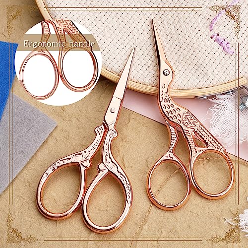 Embroidery Scissors Set 2Pcs Cute and Practical Sewing Scissors - color: Gold