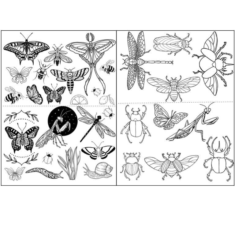 Water Soluble Embroidery Patterns Stabilizers, Stick and Stitch Embroidery Transfers Paper Tear Away Embroidery Stabilizer with Fun Designs for Stitching (Bugs and Beetles x2) - color: Bugs and Beetles x2