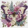 askkqtx Butterfly Stamped Cross Stitch Kits for Adults 14x14 Inch - color: Butterfly-XJ005