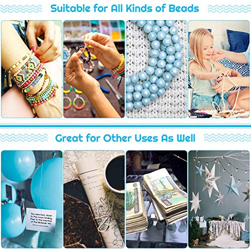Stretchy String for Bracelets, Cridoz 5 Rolls Clear Elastic String Stretch Cord Jewelry Bead Bracelet String with 2 Pcs Beading Needles for Seed Beads, Pony Beads