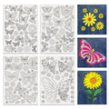 BENECREAT 4Sheets 111Pcs Sunflowers Butterfly Water Soluble Embroidery, 11.7x8.3inch Daisy Flower Cat Stick and Stitch Embroidery Paper Stabilizer for Shirts, Coats, Bags - style: Sunflowers Butterfly