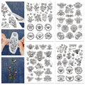 GLOBLELAND 4 Sheets Bee Water Soluble Embroidery Pattern 8.3×11.7 inch - color: Bee