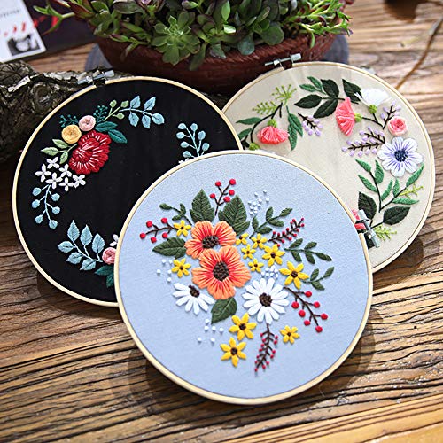 Embroidery Hoop, KISSBUTY 7.9 inch/ 20cm Bamboo Embroidery Hoop Round Bamboo Circle Cross Stitch Hoop Ring for Art Craft Handy Sewing (1)
