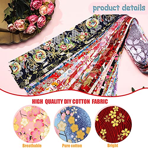 Tegeme 40 Pcs Japanese Jelly Fabric Strips for Quilting 2.55" Patchwork - color: Japanese style
