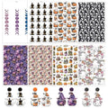 8 Pcs Halloween Transfer Paper for Polymer Clay, Skull Pumpkin Ghost Moon Spiders Pattern Water Transfer Sheet for Polymer Clay, Water Soluble Transfer Sheet for Earrings Jewelry Making 5.8X3.9 in - color: 8 PCS Halloween