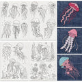 16Pcs Jellyfish Seagrass Water Soluble Hand Sewing Stabilizers - style: Jellyfish