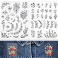 ZQmino Stick & Stitch Water Soluble Embroidery Paper, Embroidery Patterns - color: Floral