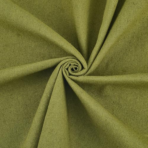 59 Inch Dark Olive Green Linen Cotton Canvas Fabric by The Yard Sheet Quilting Upholstery Blend Embroidery Fabrics for Sewing Making Needlework Clothes Painting Home Decor Arts Crafts Supply - color: Green, size: 1500x1000mm