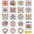GLOBLELAND 18 Sheets Flowers Patterns Rub on Transfer - style: Wild Flowers