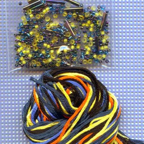 Black Swallowtail Butterfly Beaded Counted Cross Stitch Ornament Kit Mill Hill 2011 Spring Bouquet MH18-1103