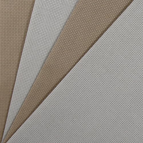 KCS 4/6 pc of 12" x 18" 30cmx45cm 16CT Counted Cotton Aida Cloth Cross Stitch Fabric (Pearl Grey+Khaki, 4 pc) - color: Pearl Grey+khaki, size: 4 pc
