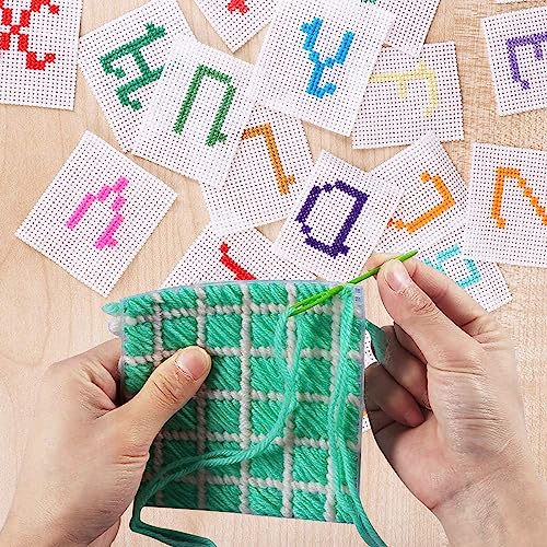 Allazone Plastic Mesh Canvas Sheets for Embroidery - 53 PCs, Square Mesh, Knit & Crochet Projects - color: 53 PCS - Square