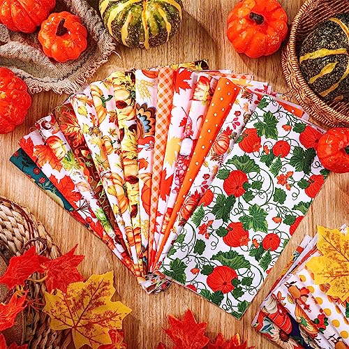 Tudomro 70 Pcs 10 x 10 Cotton Fabric Square for Quilting, Pumpkin - color: Pumpkin