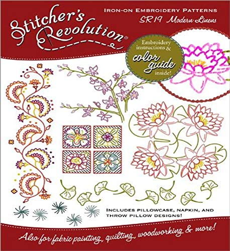 Stitcher's Revolution Iron-On Transfer Pattern for Embroidery, Modern Linens