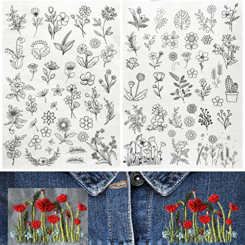 Embroidery Patterns Stick and Stitch Water Soluble Stabilizer Paper - color: Flower