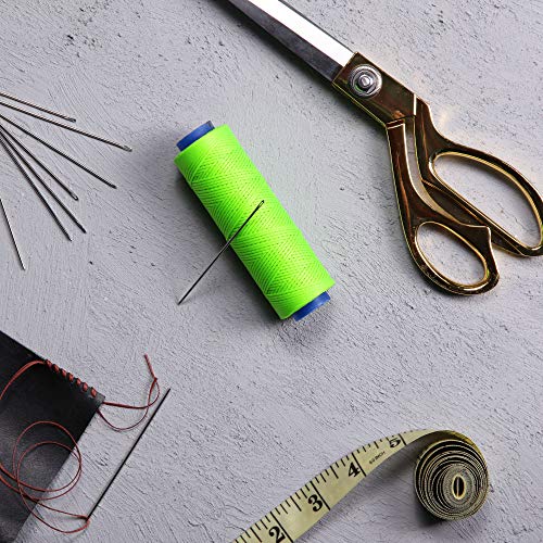 Waxed Thread, Strong Thread for Leather, Upholstery, Shoe, Bag, incl. Needle (Colour: NEON Green) - color: Neon Green