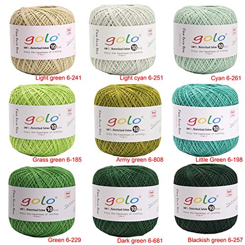 golo Crochet Yarn Cotton Size 10 Cotton Knitting Thread Yarn for Crochet Bright Cherry red 191 - color: 191 Clove Red