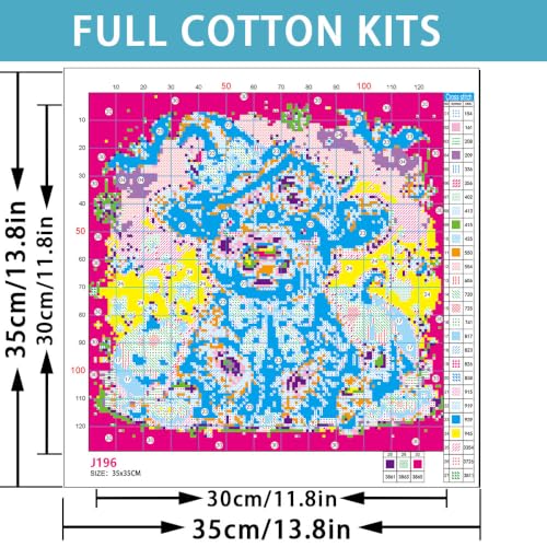 Eterkosu Halloween Cow Stamped Cross Stitch Embroidery Kits Arts and Crafts - color: J196-01