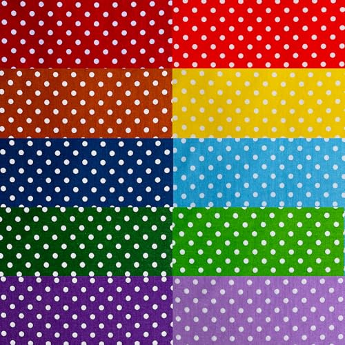 100% Cotton Jelly Roll Fabric Strips for Quilting and Sewing-Polka Dot - color: Dots