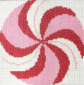 Howie's Needlepoint Needlepoint Canvas, 18CT Embroidery Stamped Patterns for Beginners or Advance, Printed Canvas(Pink Peppermint,4x4inch) - color: Pink Peppermint