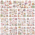 BBTO 12 Sheets Rub on Transfers for Crafts Wood Furniture DIY, 5.5" x 5.7" - style: Book