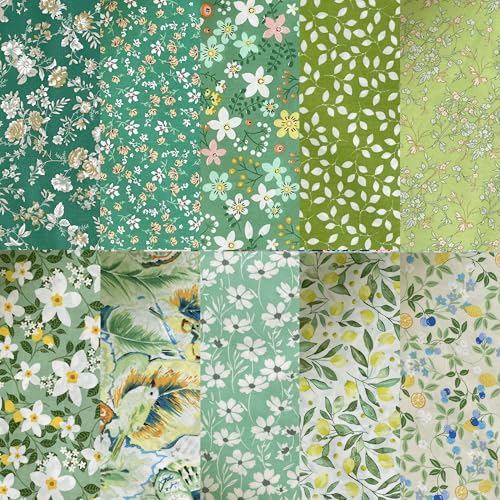 5"x 5" Precut Cotton Quilting Fabric Squares for Sewing-Green - color: Green, size: 50P5"x5"