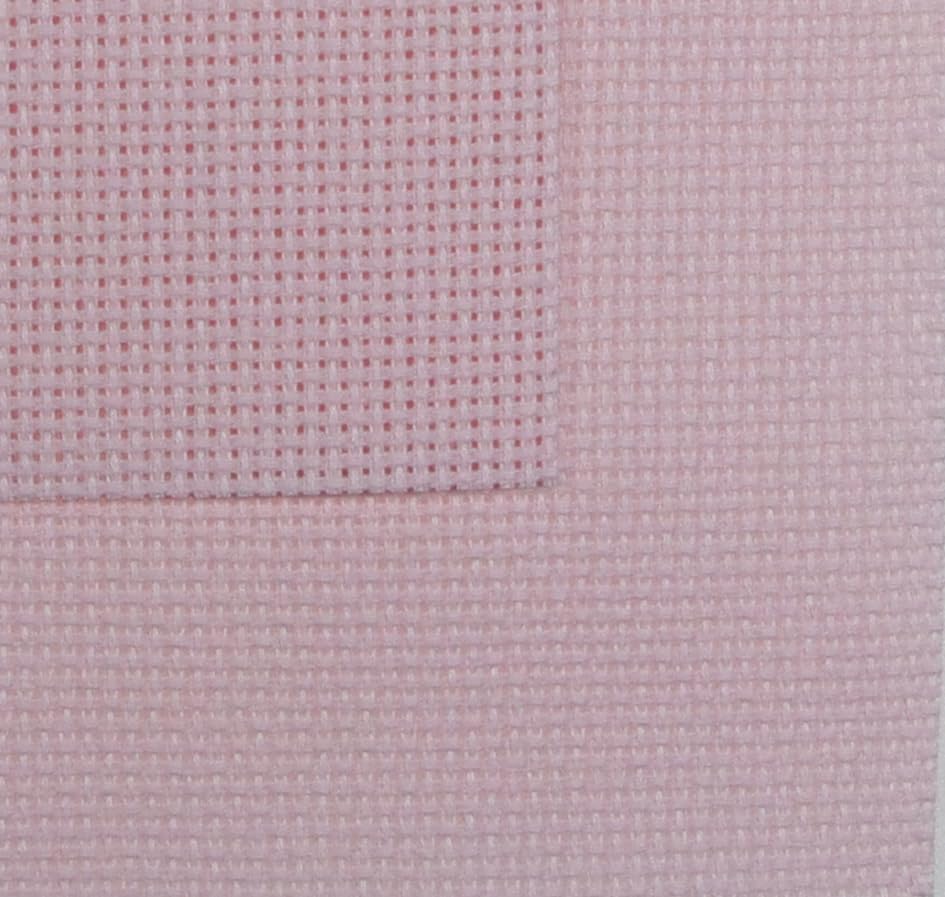 KCS 19" x 28"(48cmx72cm) 18CT Counted Cotton Aida Cloth Cross Stitch Fabric (Pink) - color: Pink