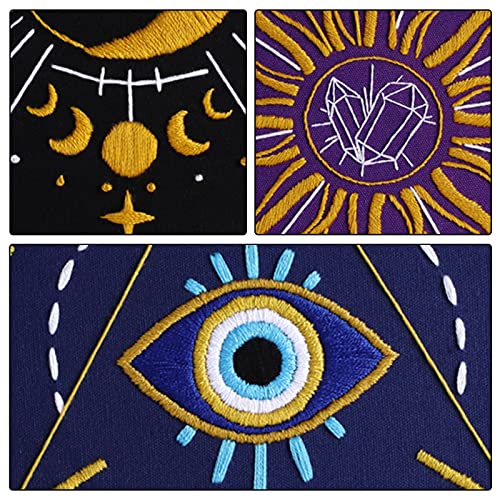 Louise Maelys 3 Set Tarot Embroidery Kit for Beginners Sun Moon Art - color: kit-3